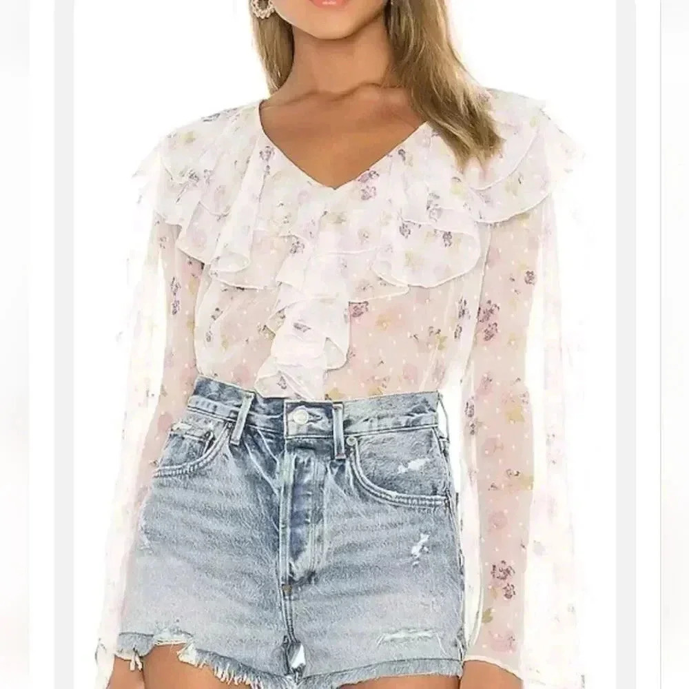 MAJORELLE ruffle flower blouse - Picture 11 of 12